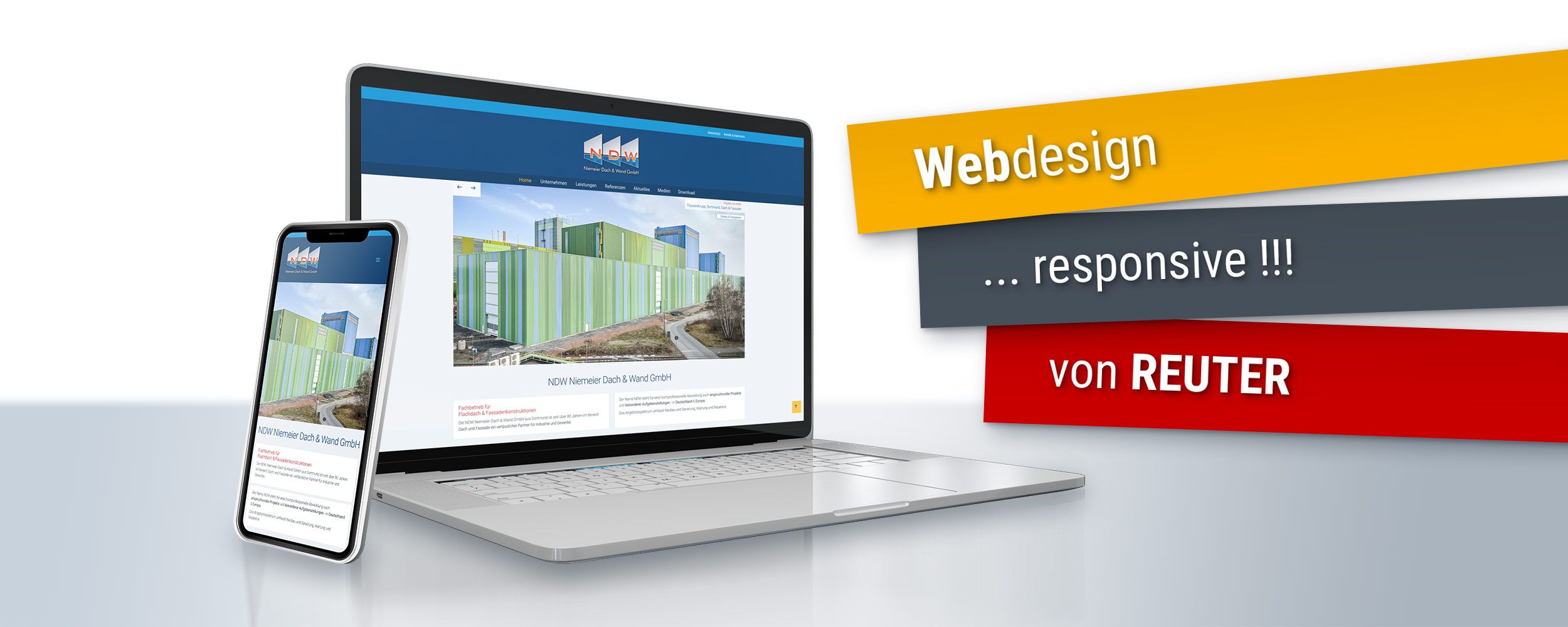 Foto: Webdesign für NDW Dach & Wand Diplom Bauingenieur Niemeier: Responsive Webdesign von REUTER - Werbung, die wirkt.