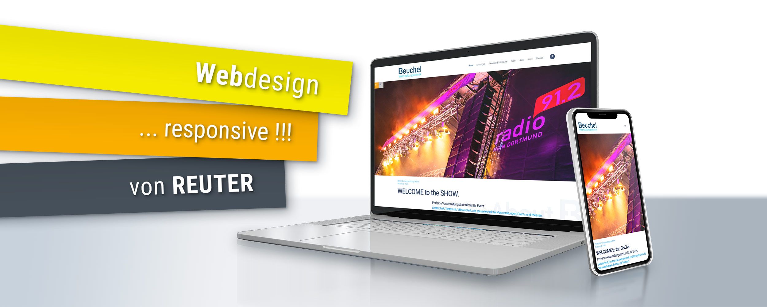 Foto: Webdesign für BEUCHEL Veranstaltungstechnik: Responsive Webdesign von REUTER - Werbung, die wirkt.