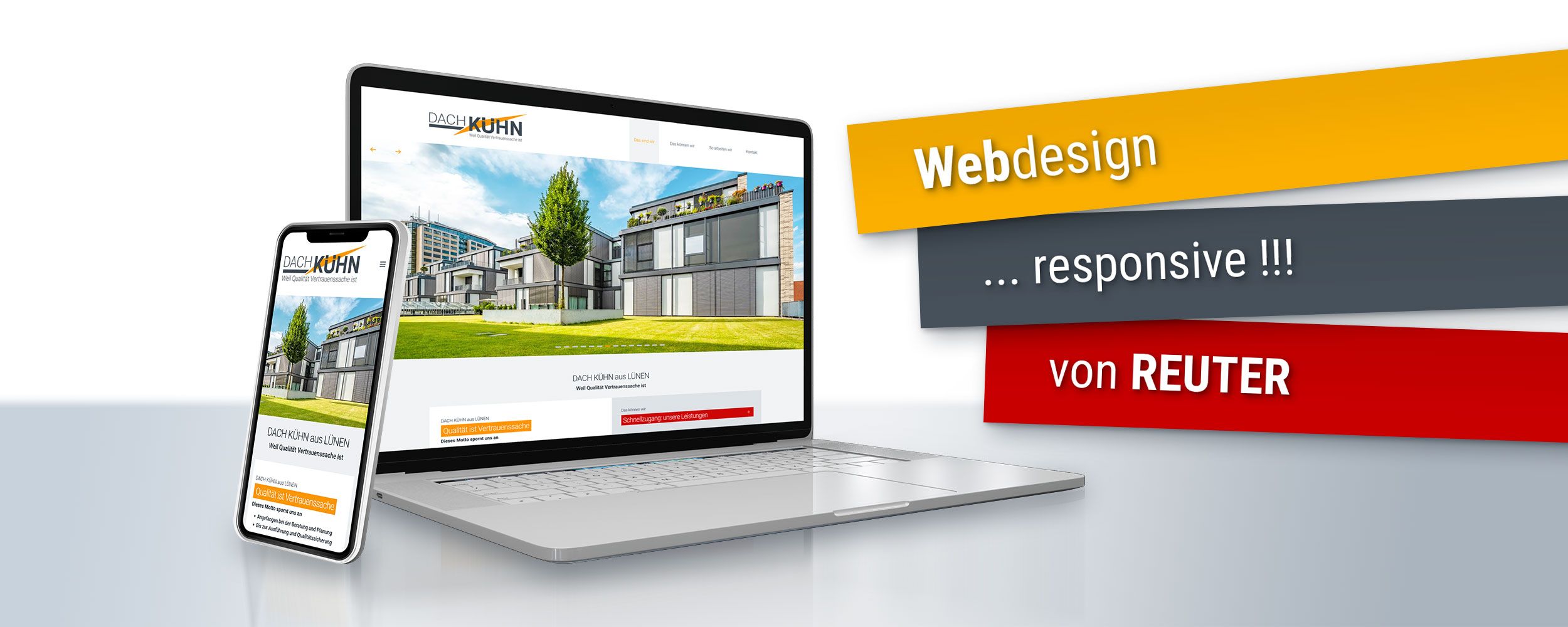 Foto: Webdesign für DACHDECKER KÜHN Diplom Bauingenieur FREITAG: Responsive Webdesign von REUTER - Werbung, die wirkt.