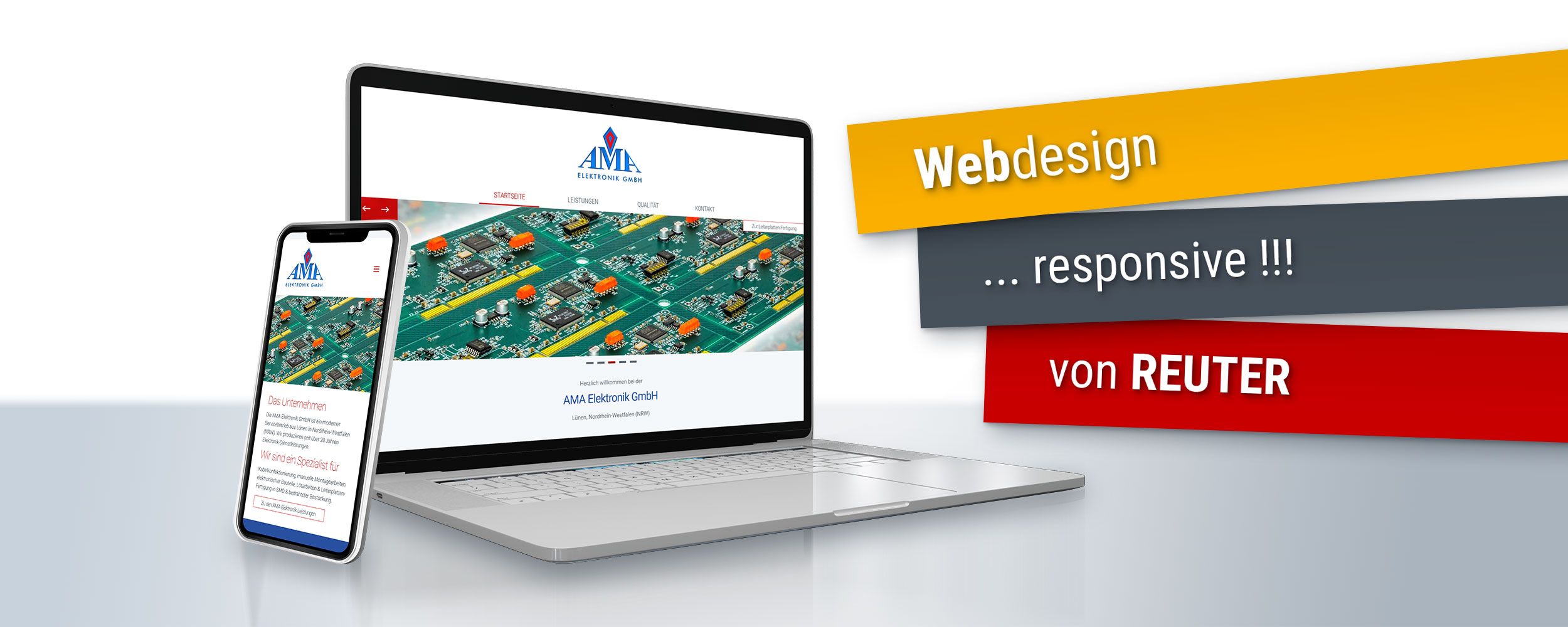 Foto: Webdesign für AMA ELEKTRONIK GmbH: Responsive Webdesign von REUTER - Werbung, die wirkt.